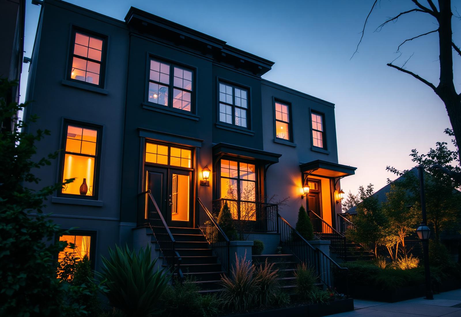 Milwaukee rental property at dusk